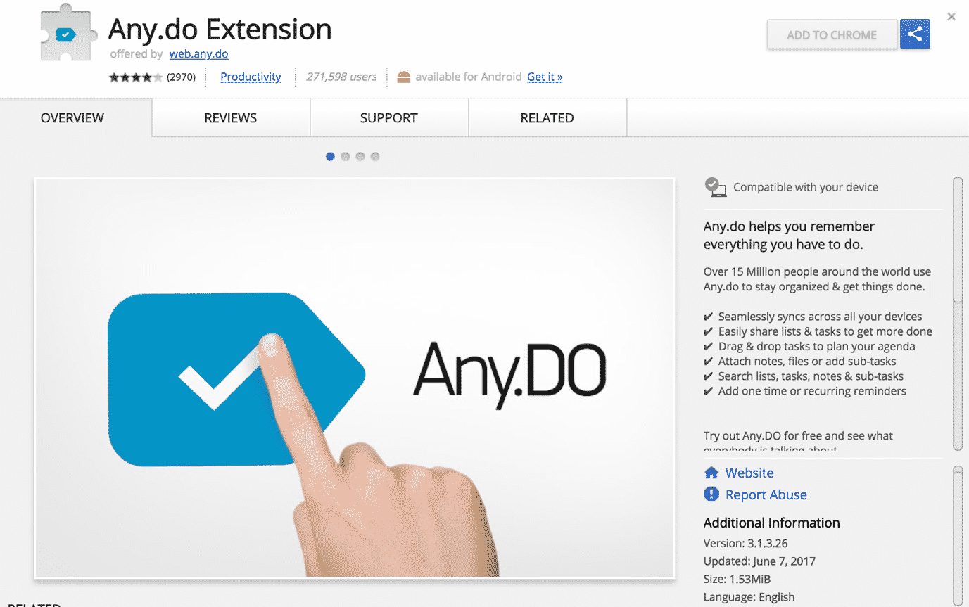 Any.DO Extension