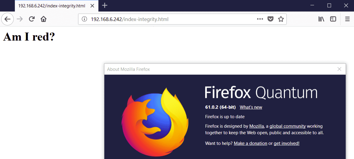 SRI - Firefox 61